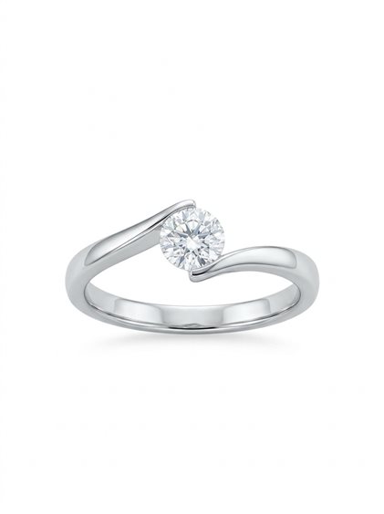 Anello Promesse Donna in Oro bianco Diamante 0.11 Ct AVB011 - AVB011